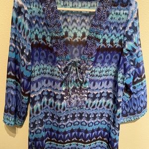 Gorgeous teal, blue and beach cover up!